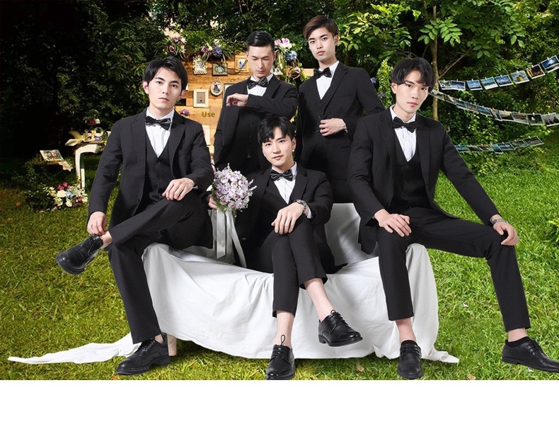 Anzug-Set für Jungen, Dreiteiler, Hochzeitsanzug für Männer, Gruppenanzug für Brüder, Anzug für Trauzeugen, Businessanzug_voghion.com