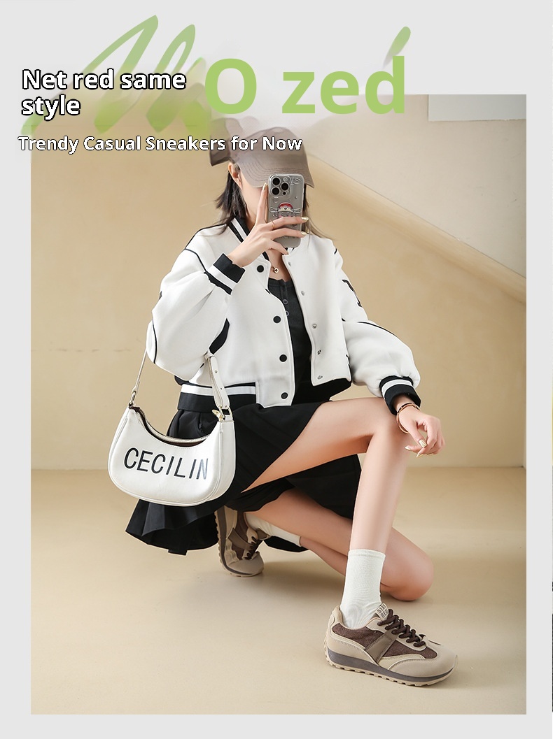 ShoeGlobe Running Retro Veelzijdige Sportschoenen voor Dames Antislip Nieuwe Fleecevoering 2024 Lichtgewicht Herfst Winter Reisschoenen Zachte Zool_voghion.com