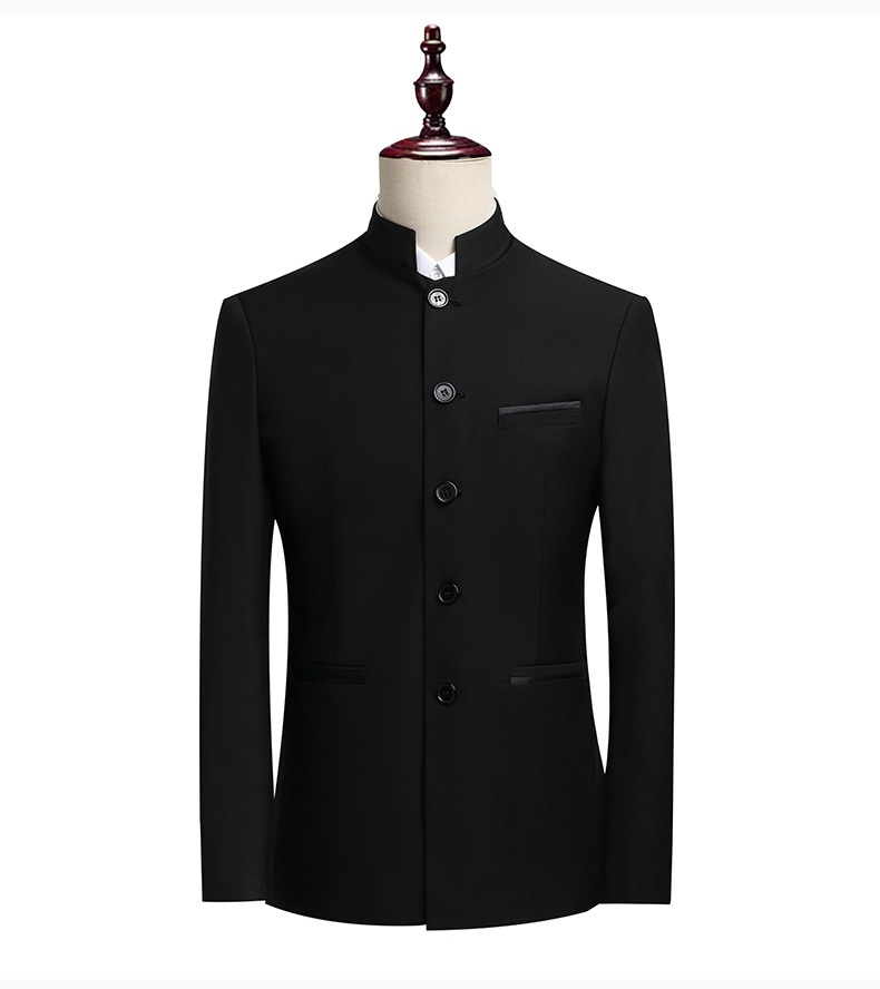 Ensemble de costume traditionnel pour garçon, tenue de cérémonie, col montant, coupe ajustée, style chinois, pour chorale, homme._voghion.com