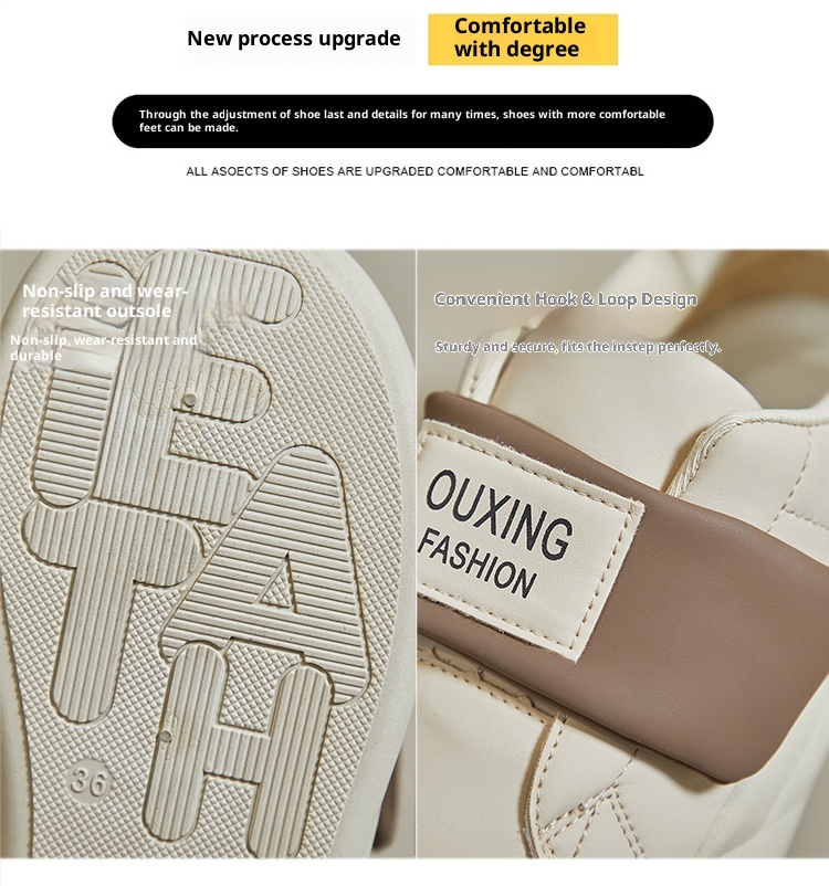 ShoeGlobe Stepping Comfort Sneakers For Women, New Autumn And Winter Waterproof Non-Slip Outdoor Maternity Shoes, Slip-On Velcro_voghion.com