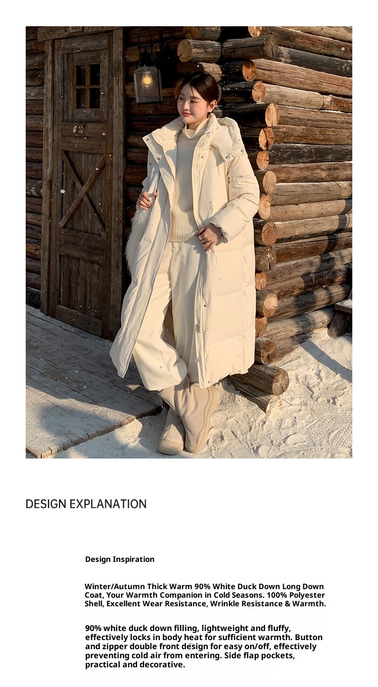 ChicShe Mulan Long Hooded Jacket For Women 2025 Thirteen Lines Winter New Warm White Duck Down Coat 52924Y_voghion.com
