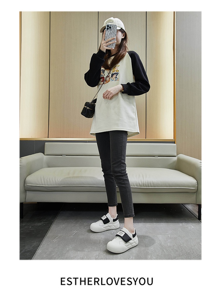 ShoeGlobe Stepping Comfort Sneakers For Women, New Autumn And Winter Waterproof Non-Slip Outdoor Maternity Shoes, Slip-On Velcro_voghion.com