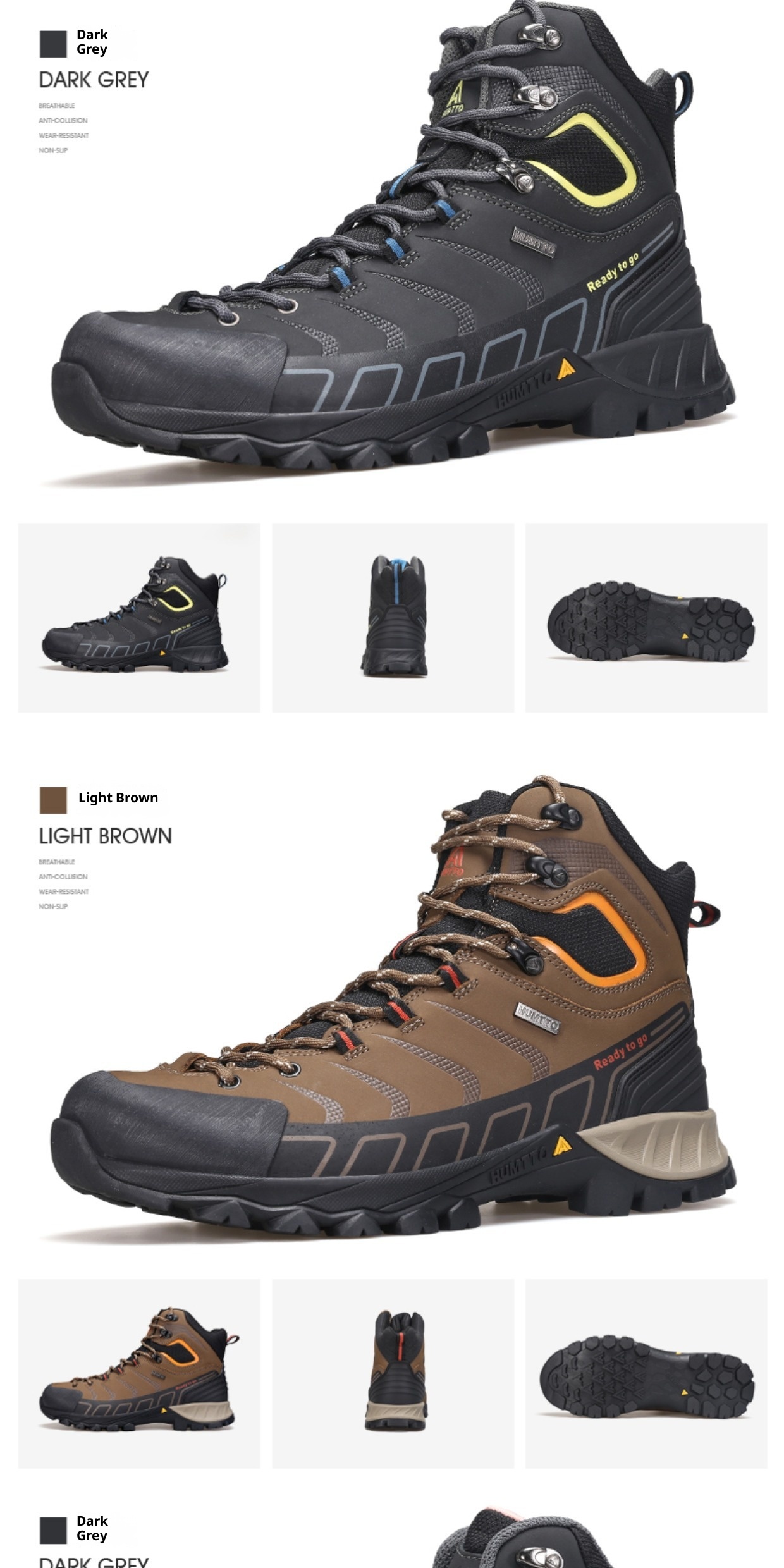 Stivali ShoeGlobe Hantu da uomo, scarpe impermeabili da esterno per autunno e inverno, in vera pelle, resistenti all'usura._voghion.com