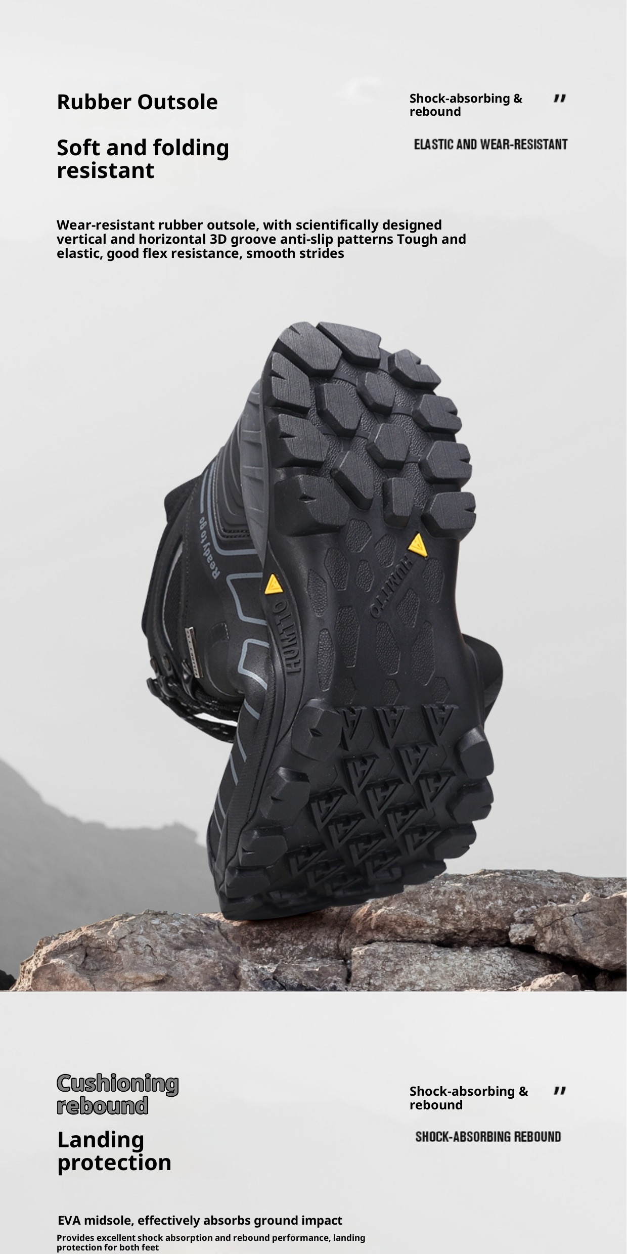 Stivali ShoeGlobe Hantu da uomo, scarpe impermeabili da esterno per autunno e inverno, in vera pelle, resistenti all'usura._voghion.com