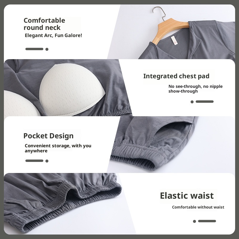 ChicShe Premium Selection Fadaiqi Women's Summer Pajamas New Style High-end Modal Cotton With Chest Pad Integrated Wearable_voghion.com