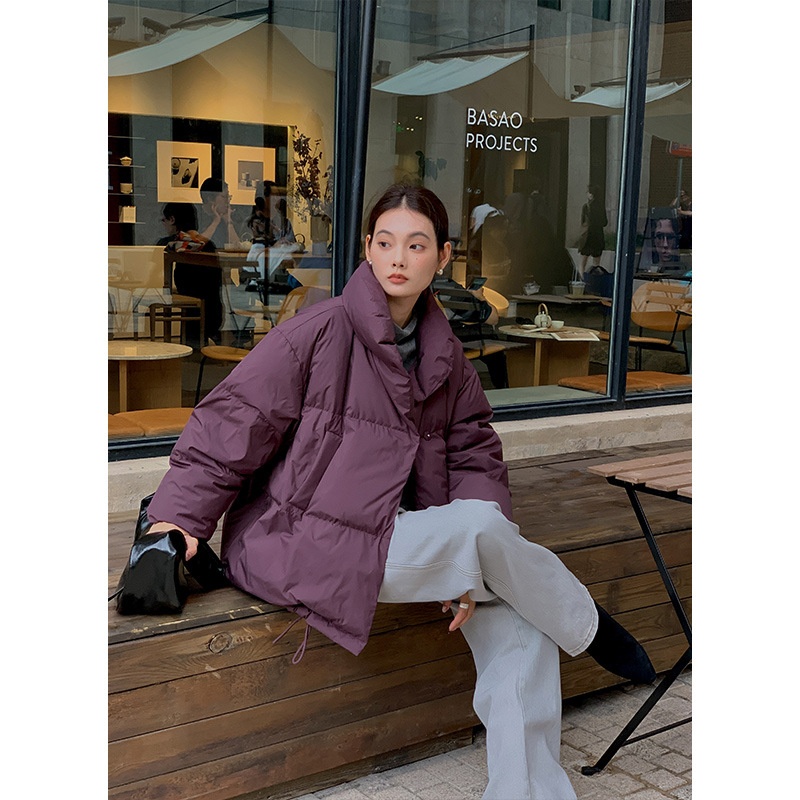 ChicShe Mulan Drawstring Hem Loose Jacket 2025 Thirteen Lines Winter New Warm White Duck Down Coat 51373_voghion.com