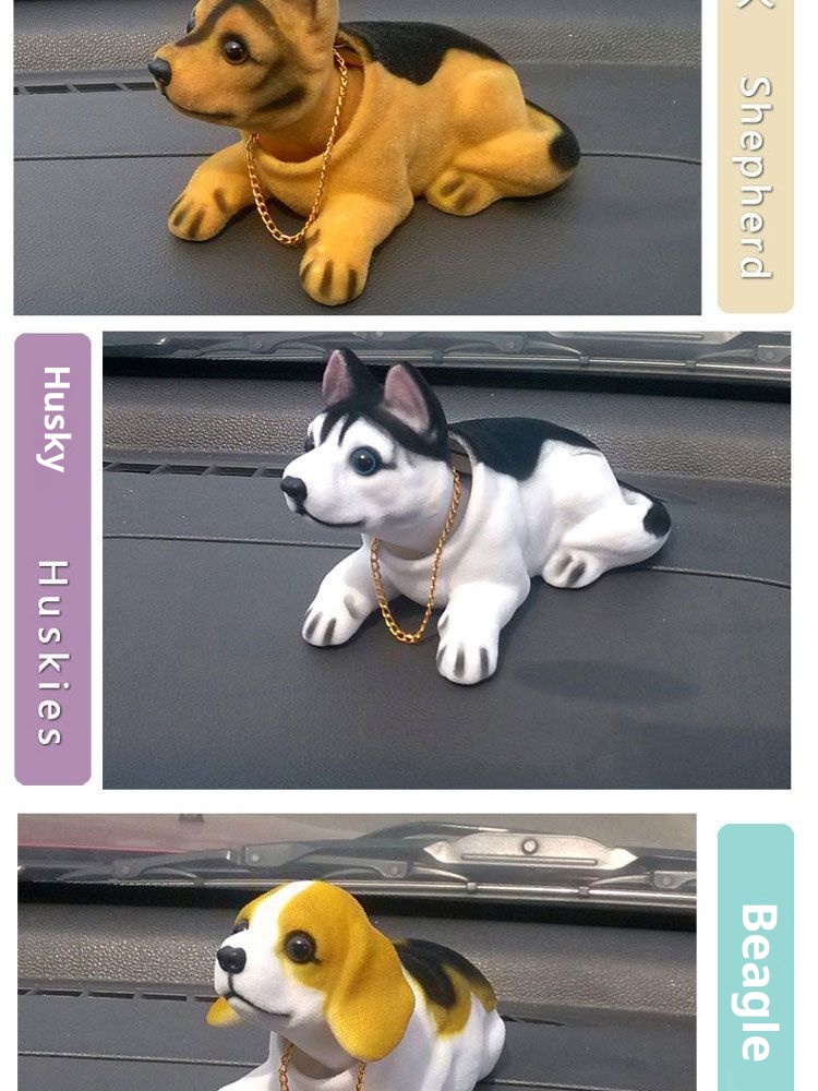 Free Shipping Ornaments Car Shaking Head Dog Small Figurine Wealth-Attracting Cute Creative Internet Celebrity Beautiful_voghion.com