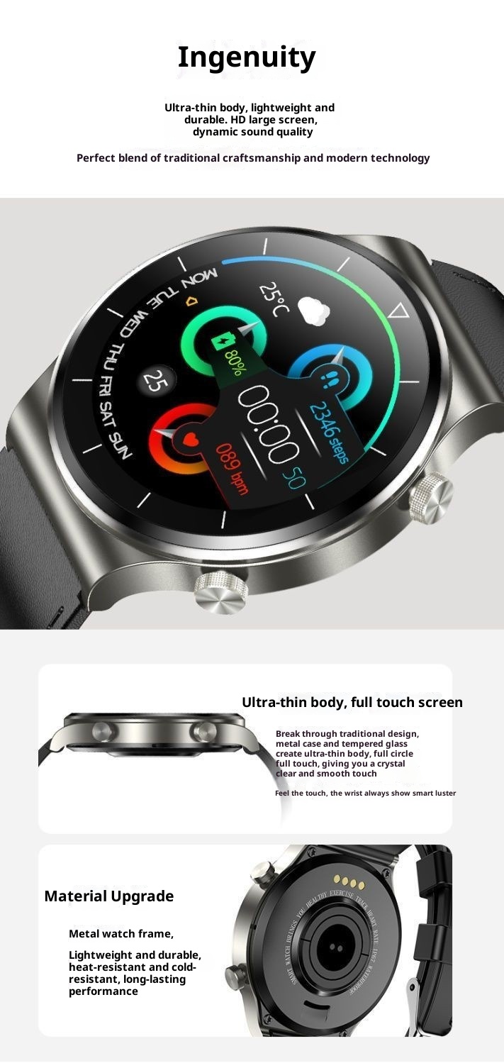 2024 Huaqiangbei Neue Smartwatch für Herren mit 4 Sportarmbändern, Blutdruck- und Herzfrequenzmessung, wasserdicht und Bluetooth_voghion.com