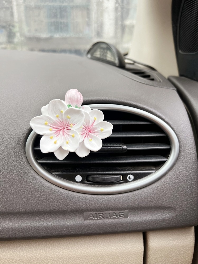 Air Vent Aromatherapy Ornament Peach Blossom Luck Fortune Good Relationships Diffuser Stone Decoration Car Interior_voghion.com