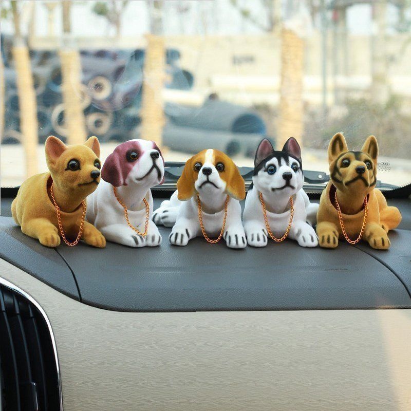 Free Shipping Ornaments Car Shaking Head Dog Small Figurine Wealth-Attracting Cute Creative Internet Celebrity Beautiful_voghion.com