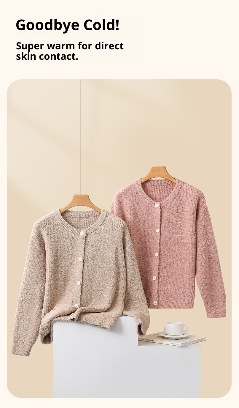 ChicShe New Soft Fluffy Half-Fleece Pajamas Women, Autumn And Winter Korean Style Elegant Camisole Three-Piece Set, Suitable For_voghion.com