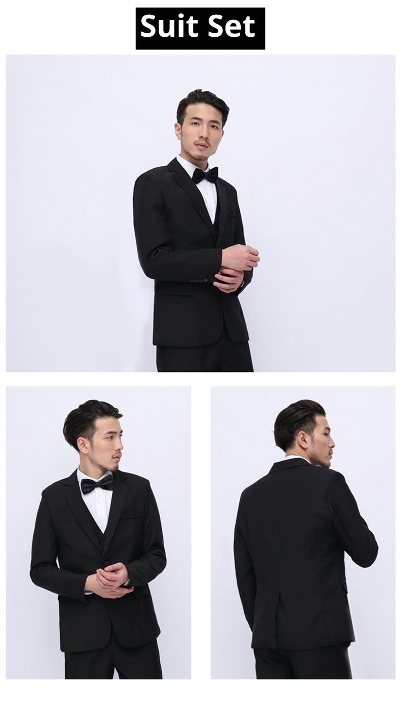 Ensemble trois pièces premium pour garçon d'honneur, tenue pour frère, veste de costume professionnelle, tenue de cérémonie de mariage_voghion.com