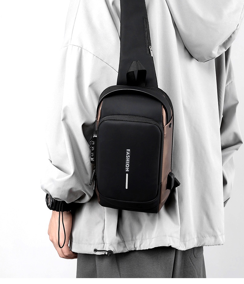 001 Crossbody For Men, High-End Waist Password Lock, Men's Chest With USB Charging, Versatile Outdoor Travel Bag_voghion.com
