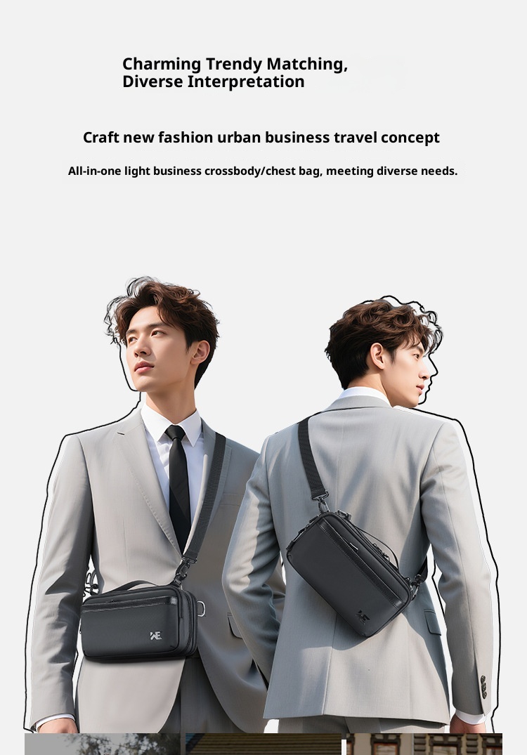 001 Nuevo bolso bandolera pequeño para hombre, elegante y moderno, ideal para viajes de negocios. Gran capacidad._voghion.com