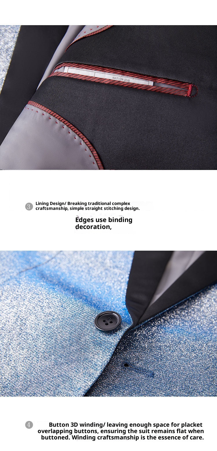 ragazzo 2022 Nuovo costume da spettacolo in stile coreano da uomo, abito da palcoscenico blu, set da due pezzi, abiti da uomo_voghion.com