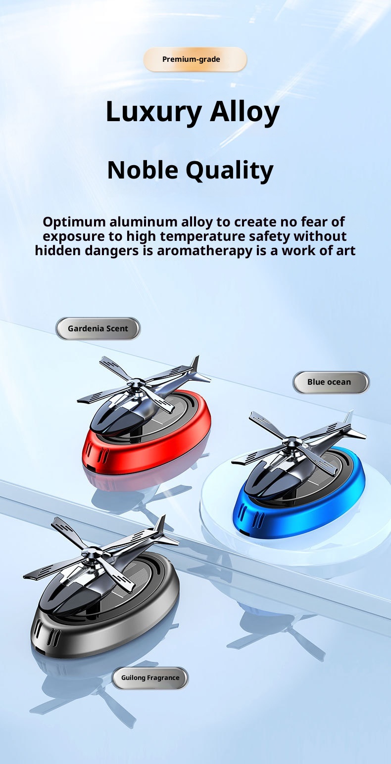 Ornamento di profumo per aromaterapia a forma di elicottero solare, profumo fresco, deodorante per interni auto a lunga durata, decorazione di alta qualità_voghion.com