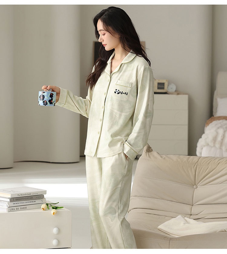 ChicShe Women's Padded Sleepwear Long Sleeve Pure Cotton Turn-Down Collar Cardigan Autumn Winter Anti-Bump Design Wearable_voghion.com