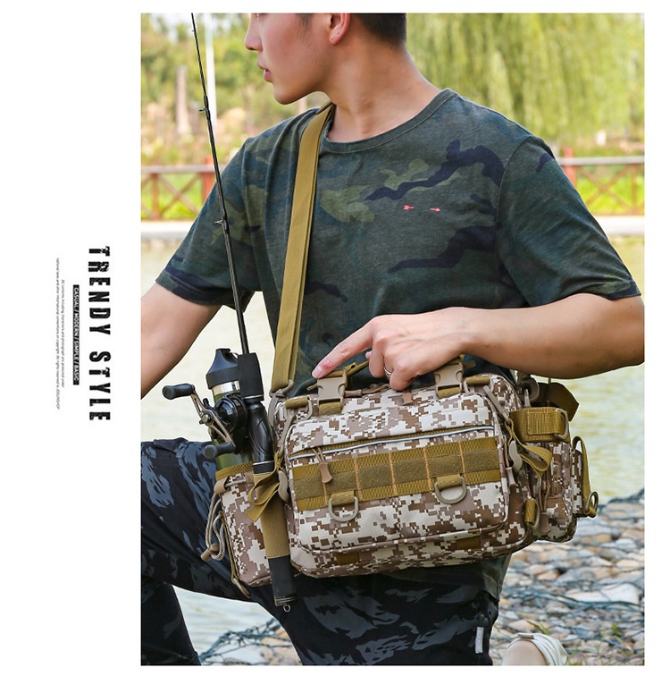 Zaino sportivo da uomo ActiveGo Lure, multifunzionale, con tracolla singola, mimetico, per attività all'aperto, borsa da pesca, grande_voghion.com