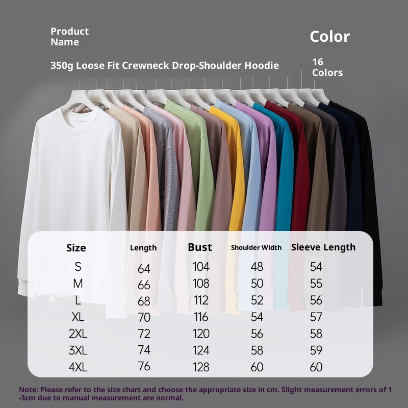 boy Boy Autumn 350g Pure Cotton Thick Men's American Style Trendy Brand Sweatshirt Custom Workwear Embroidery One Piece_voghion.com