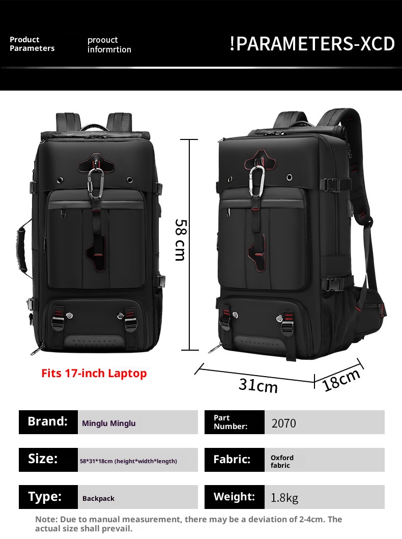 ActiveGo Travel Men's Large Capacity Dry Wet Separation Multifunctional Waterproof Shoulder Backpack Luggage Outdoor_voghion.com