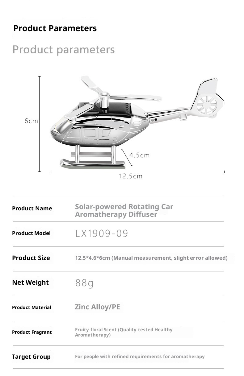 Kreativer, drehbarer Hubschrauber-Lufterfrischer aus Aluminiumlegierung für das Armaturenbrett – ein echter Hingucker für den Autoinnenraum._voghion.com