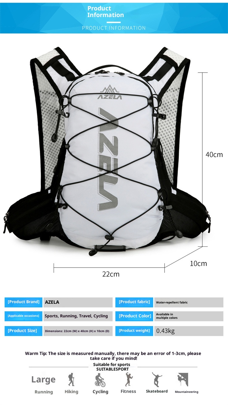 ActiveGo Azera Atmungsaktiver Sportrucksack mit großem Fassungsvermögen, geeignet für Bergsteigen, Offroad-Radfahren, Cross-Border-Marathon und als Trinkrucksack_voghion.com