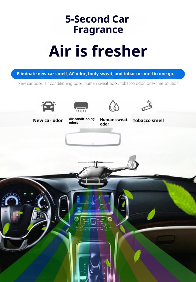 Kreativer, drehbarer Hubschrauber-Lufterfrischer aus Aluminiumlegierung für das Armaturenbrett – ein echter Hingucker für den Autoinnenraum._voghion.com