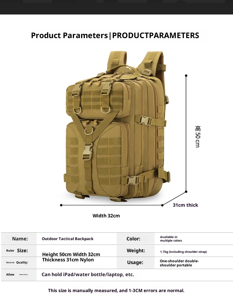 ActiveGo New Product Tactical Camouflage Men's Outdoor Mountaineering Hiking Camping Multifunctional Large Capacity_voghion.com