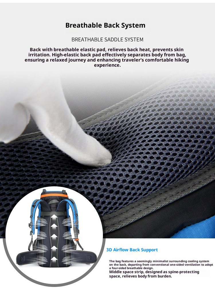 Sac à dos de randonnée ActiveGo Outdoor grande capacité pour hommes et femmes, idéal pour les voyages et le rangement. Vente en gros._voghion.com