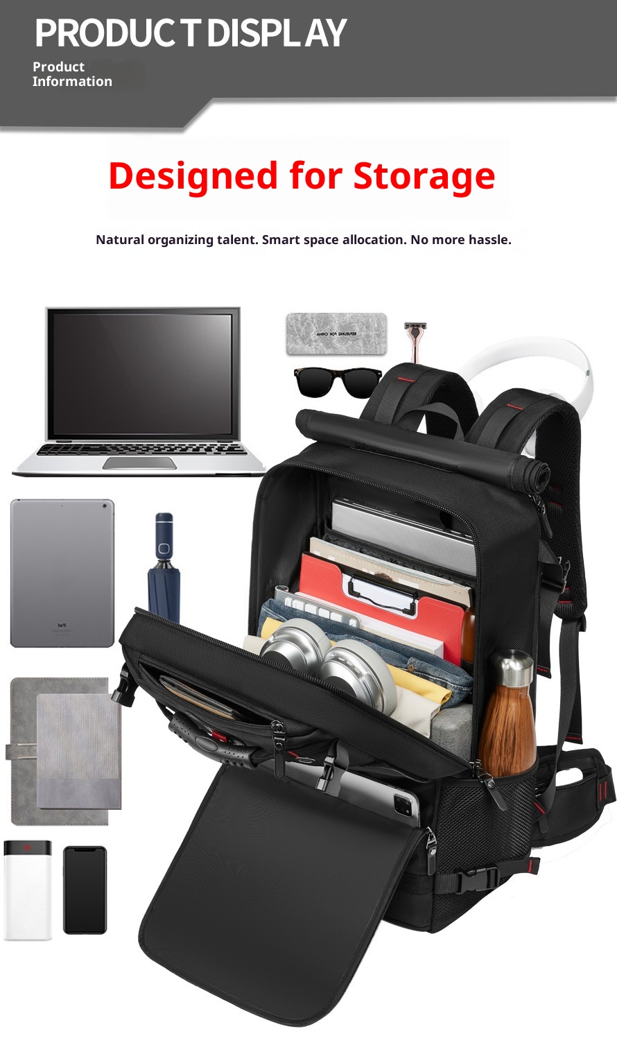 ActiveGo Hot Selling Foreign Trade Cross-Border Men's Travel Backpack Outdoor Sports Capacity Waterproof Extra Large Hiking Bag_voghion.com