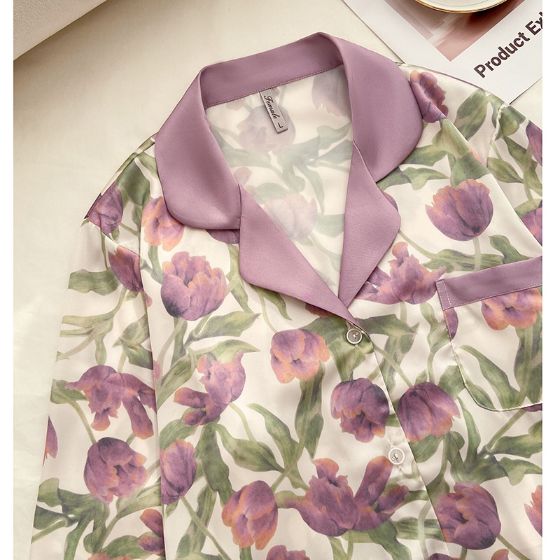 Pigiama ChicShe Tulip da donna, dolce e di alta qualità, per la casa, 2024, nuovo set primavera e autunno a maniche lunghe, adatto per abbigliamento esterno_voghion.com