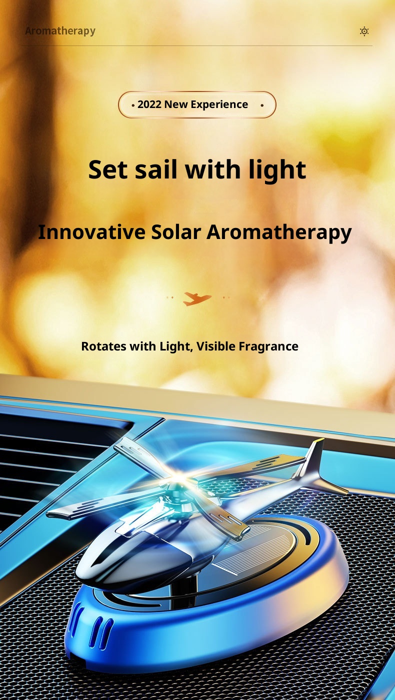 Ornamento di profumo per aromaterapia a forma di elicottero solare, profumo fresco, deodorante per interni auto a lunga durata, decorazione di alta qualità_voghion.com