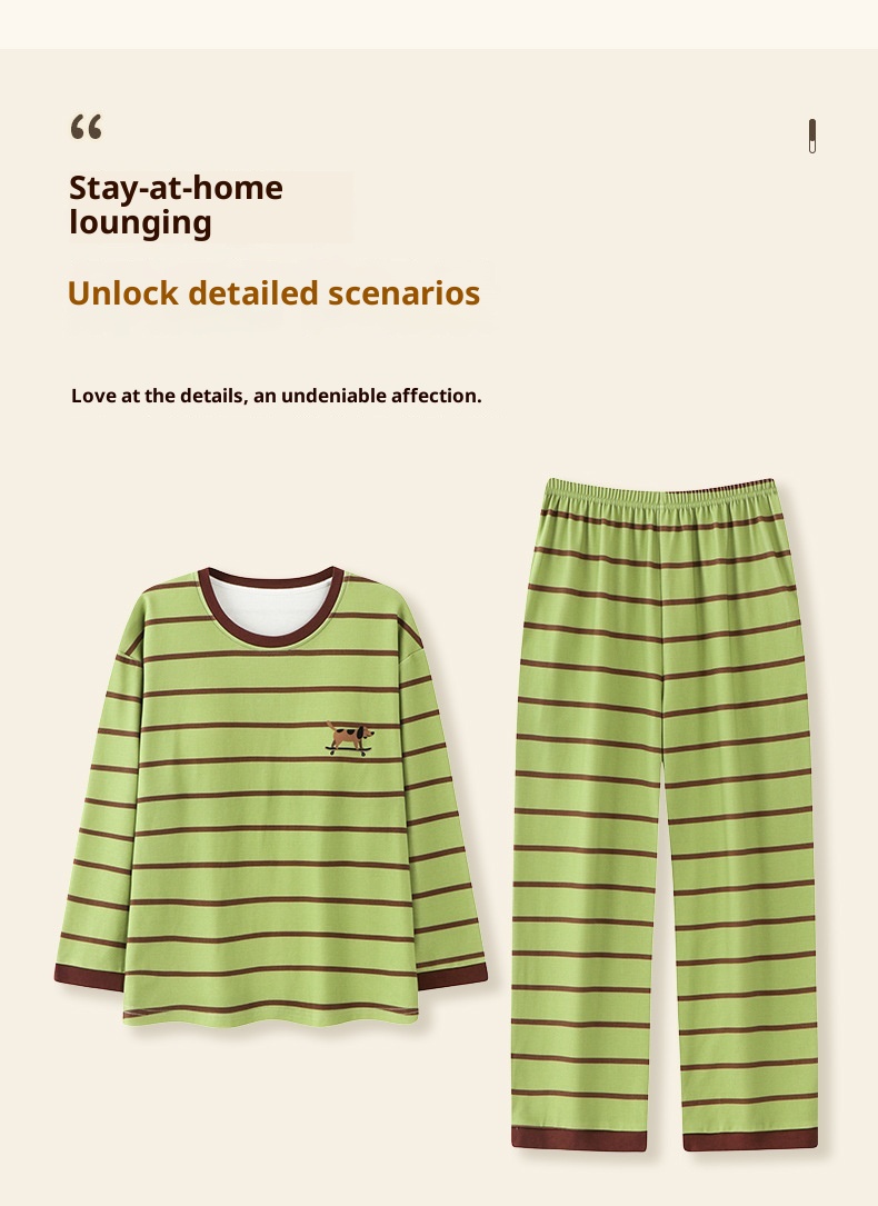 ChicShe Source Factory Stretch Cotton-Like Long-Sleeve Pajamas With Chest Pads Girls, Cartoon Round Neck, Suitable For Spring_voghion.com