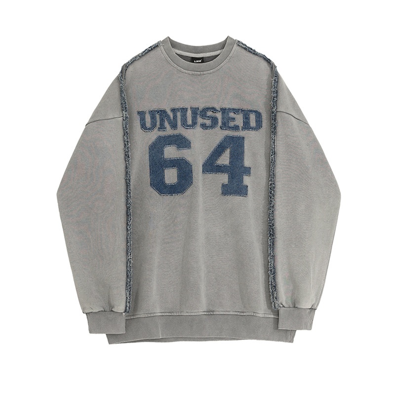 boy MYQ Letter Embroidery Crew Neck Sweatshirt Men Autumn New Loose Top Korean Style Trendy Vintage Pullover Jacket_voghion.com