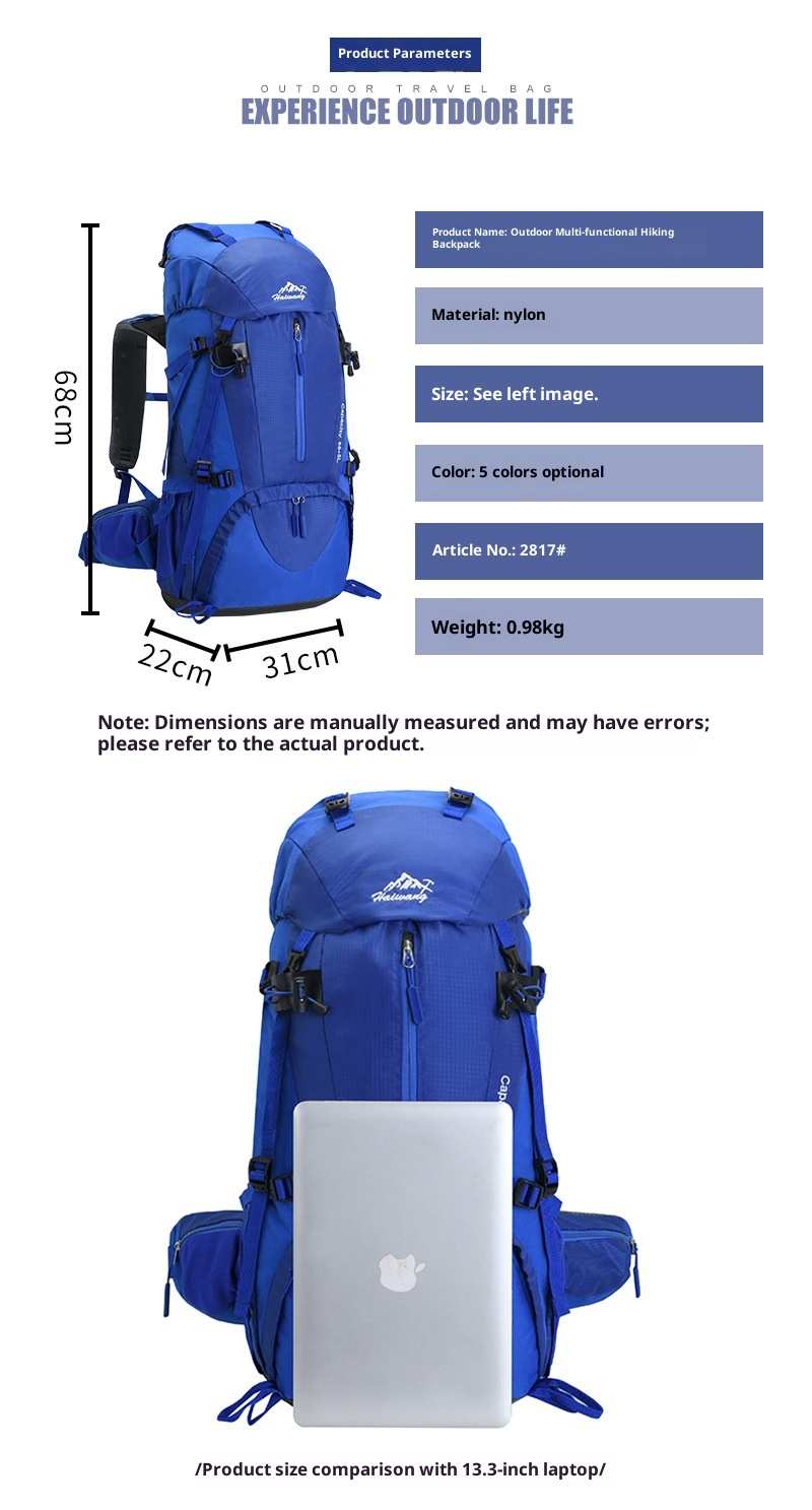 ActiveGo Sipariş Bağlantısı Açık Hava Yürüyüşü Erkekler 60L Büyük Kapasiteli Hafif Sırt Çantası Kadın Trekking Çantası Su Geçirmez Seyahat_voghion.com