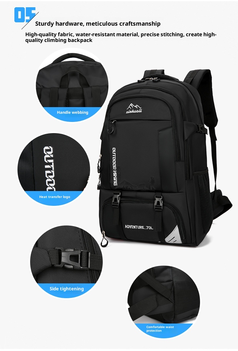 Zaino da uomo ActiveGo Cross-Border Hiking Travel con doppia tracolla, borsa sportiva da esterno, 70 litri, grande capacità_voghion.com