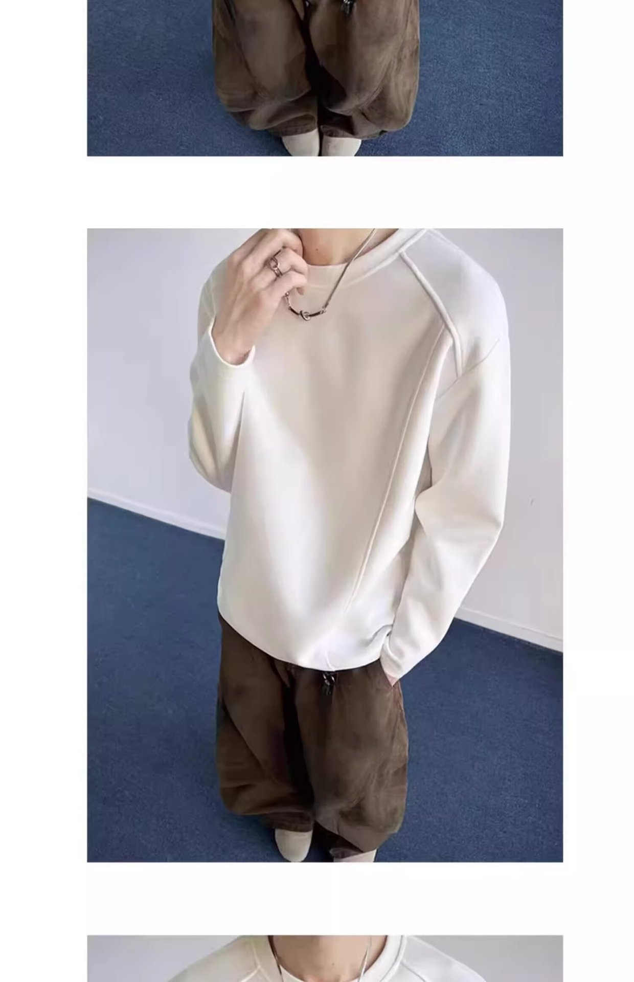 Sweat-shirt Boy Cleanfit coupe 3D style américain pour homme, collection printemps, design déstructuré, coupe ample, col rond, veste_voghion.com