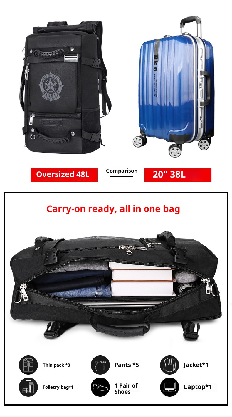 Borsa a tracolla doppia ActiveGo Minglu, capacità di viaggio, per attività all'aperto, tempo libero, per uomo, viaggi d'affari, alpinismo, zaino grande_voghion.com