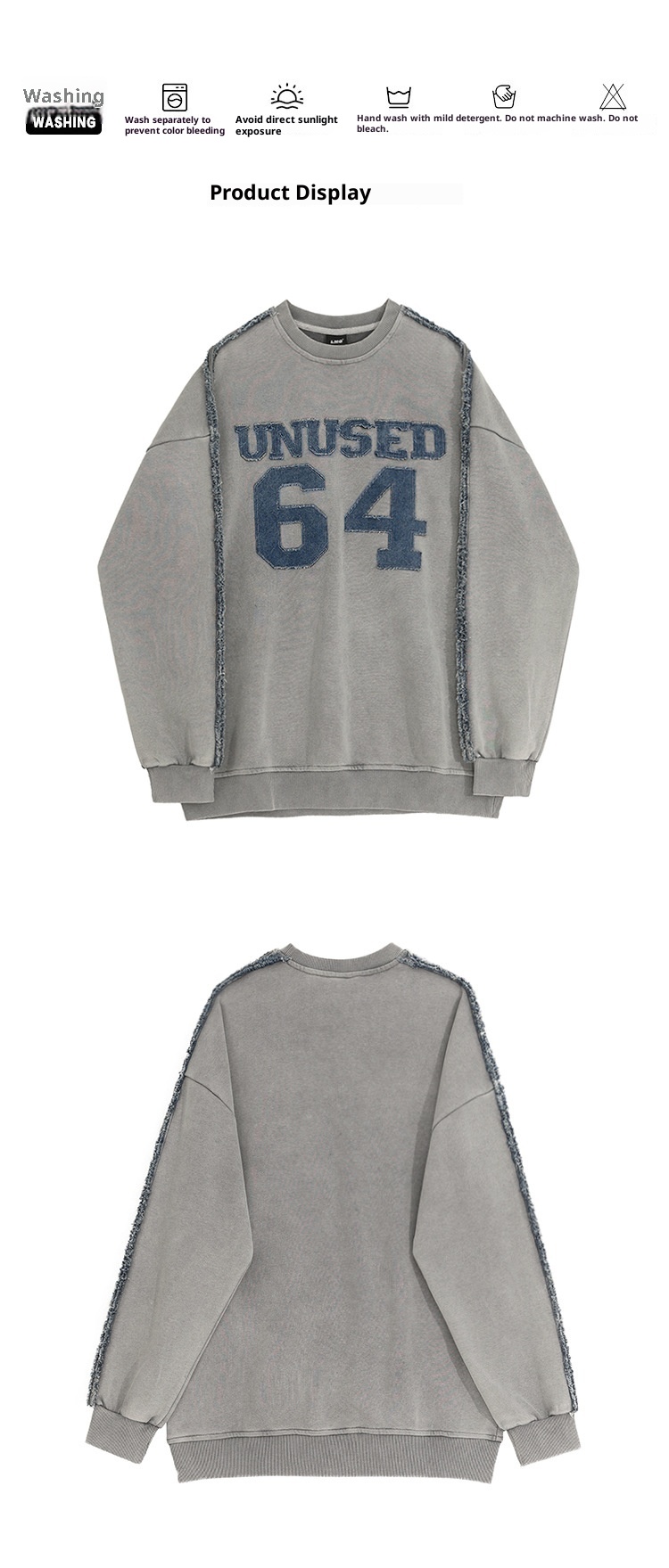 boy MYQ Letter Embroidery Crew Neck Sweatshirt Men Autumn New Loose Top Korean Style Trendy Vintage Pullover Jacket_voghion.com