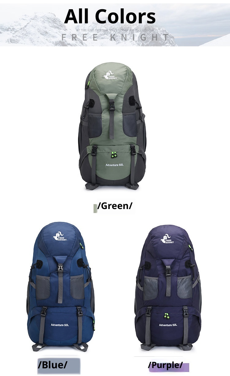 Zaino da alpinismo professionale ActiveGo da 50 litri, sportivo, unisex, di grande capacità, leggero, per escursionismo, arrampicata, viaggio_voghion.com