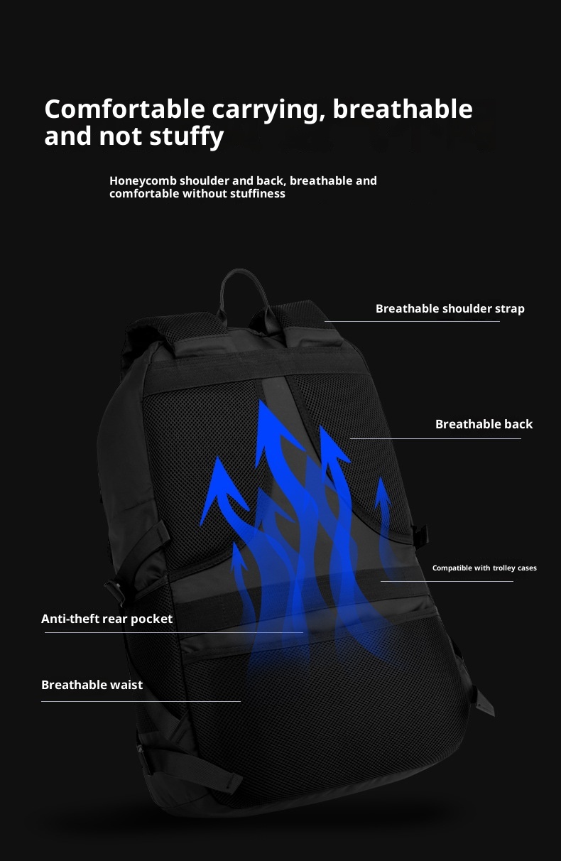 Zaino da viaggio per computer da uomo ActiveGo, borsa da viaggio per alpinismo e attività all'aperto, grande capacità_voghion.com