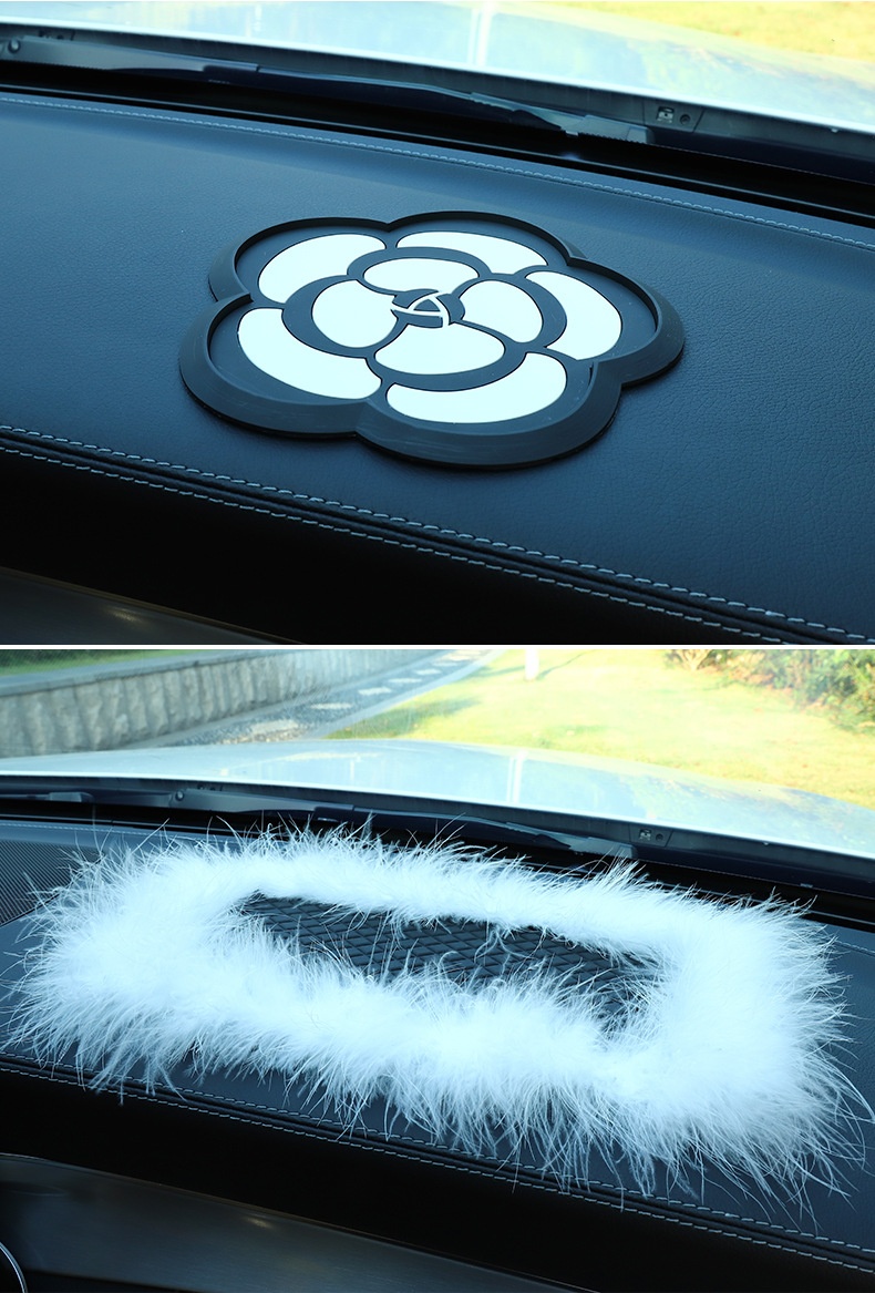 Rutschfeste Strassmatte mit Federdekor für die Mittelkonsole im Auto – Neuware_voghion.com