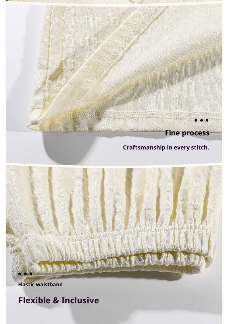 Pigiama da donna in puro cotone con motivo pied de poule ChicShe, primavera-estate, nuovo cardigan con colletto rovesciato e maniche lunghe_voghion.com