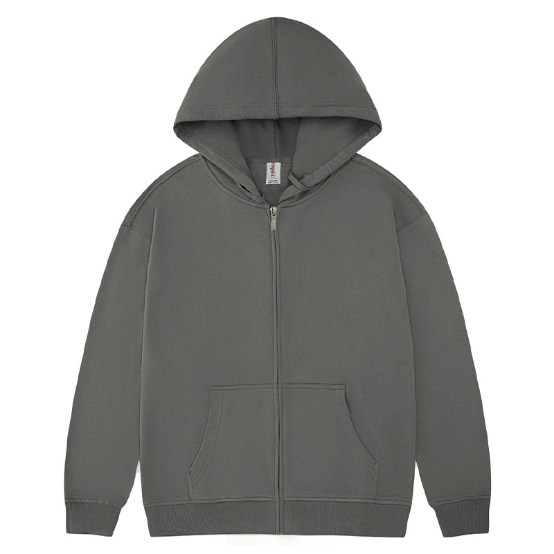 ragazzo Ragazzo National Trend Cardigan pesante con ricamo Unisex Cappotto in spugna con spalle cadenti Felpa con cappuccio e cerniera Stampa personalizzata_voghion.com