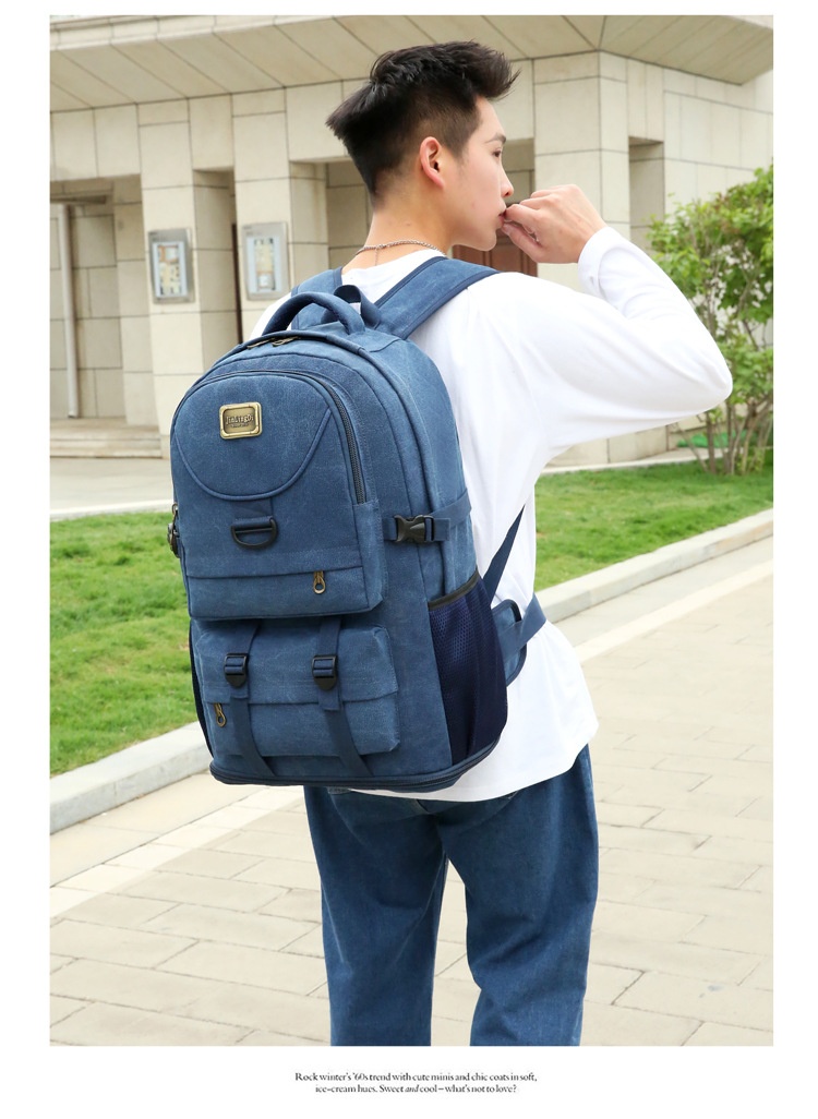 ActiveGo New Large Capacity Backpack Thickened Canvas Luggage Men And Women Mountaineering Lightweight Travel Working Outdoor Bag_voghion.com
