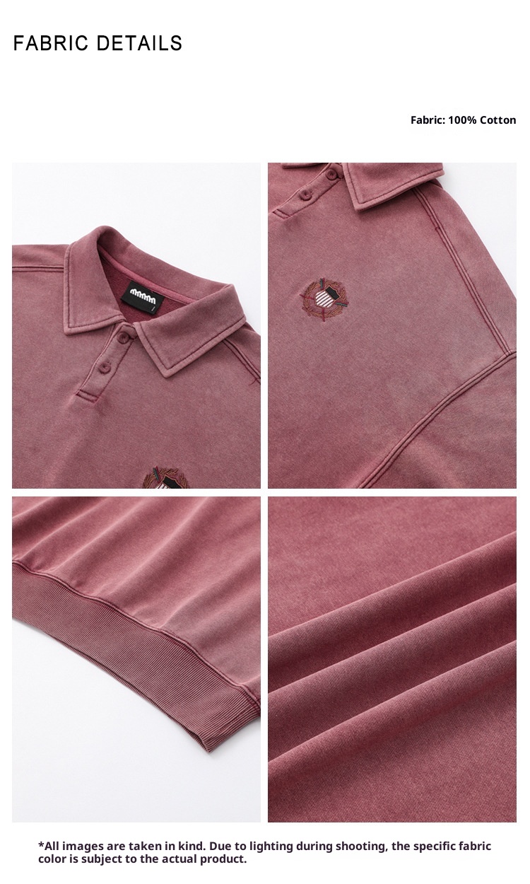 boy Boy MYQ Design Sense Turn-down Collar Pullover Sweatshirt For Men Spring Loose Embroidered Top Korean Style Trendy Long_voghion.com