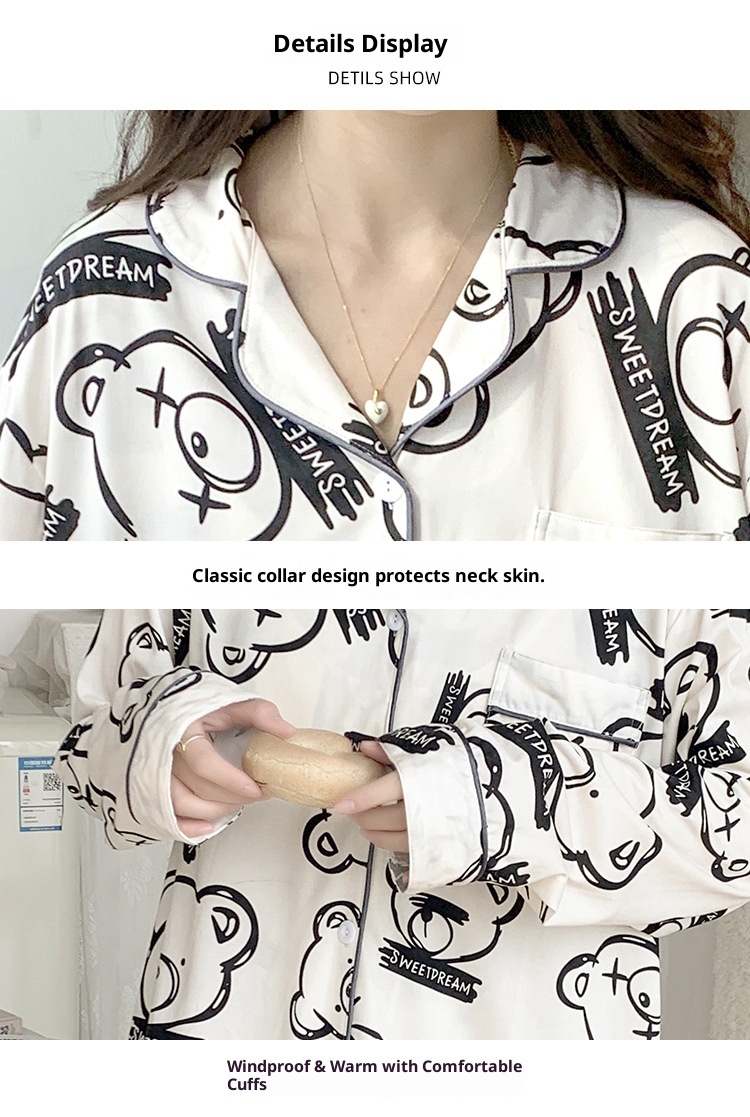 ChicShe Cross-Border Women's Pajamas Spring Long Sleeve 2024 New Autumn And Winter Plus Size Thin Loose Cardigan Loungewear_voghion.com