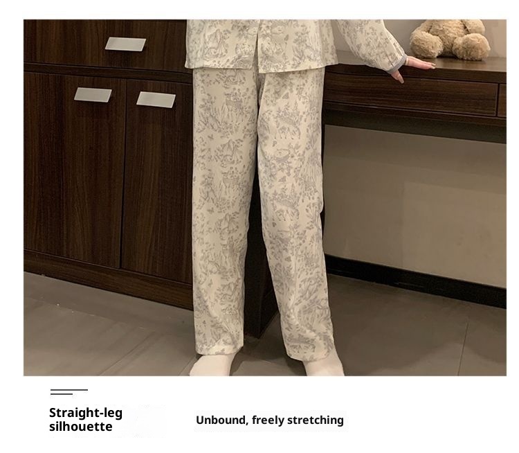 ChicShe Women's Pajamas With Chest Pads, Spring And Autumn Long Sleeve Cloud Cotton 2025 New Round Neck Cute Homewear Set,_voghion.com