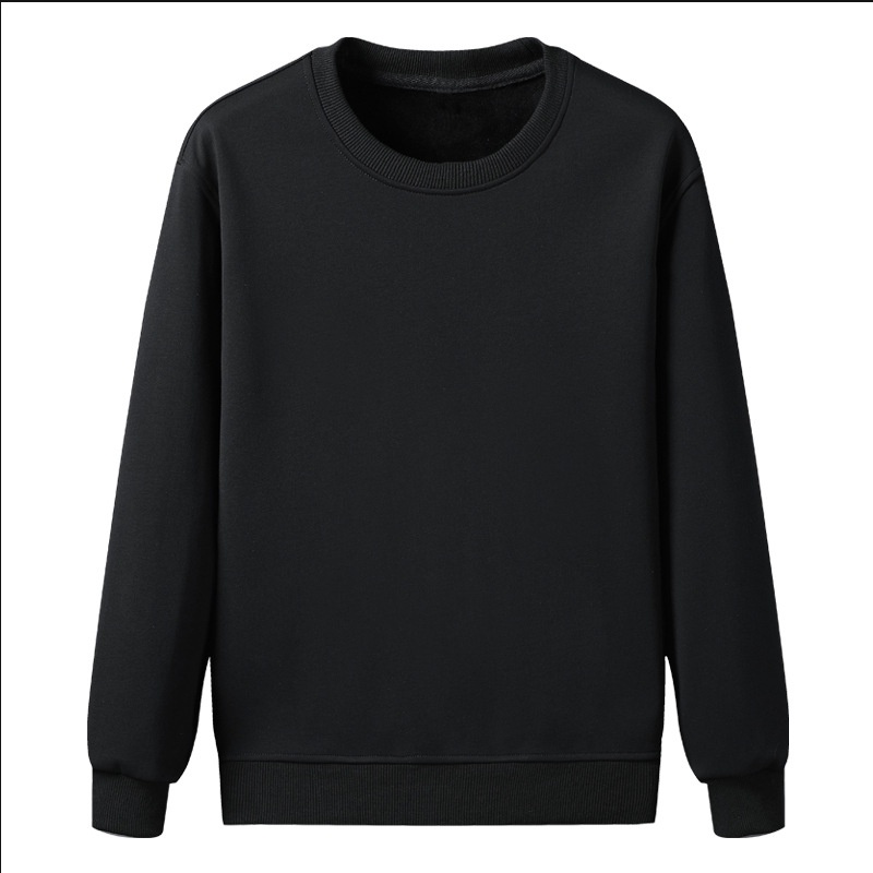 Sudadera con capucha y forro polar de color liso para hombre, estilo moderno y grueso de otoño, cuello redondo, estilo coreano._voghion.com