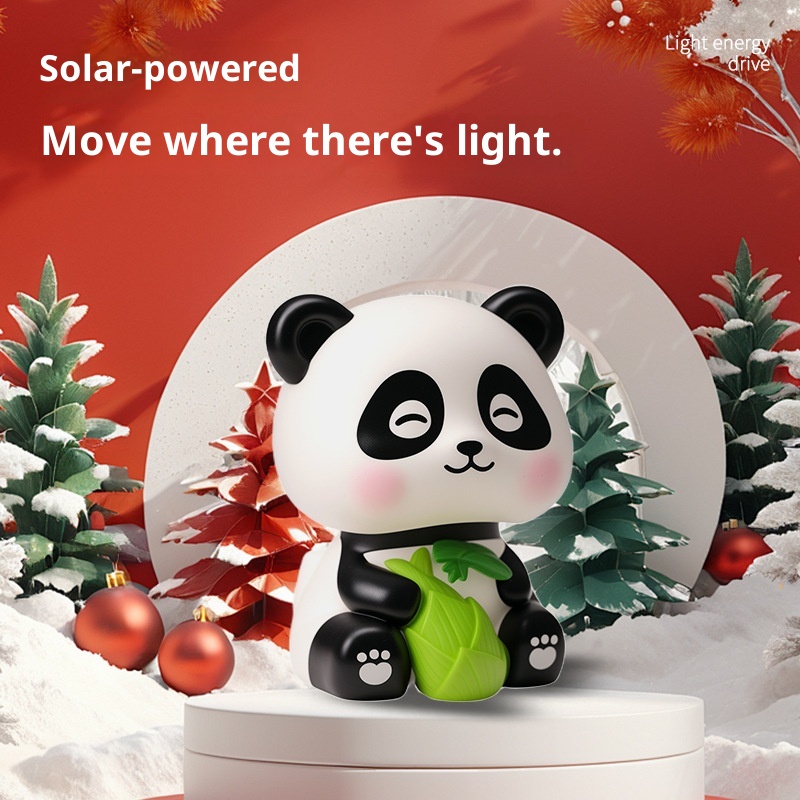 Panda portafortuna solare di tendenza transfrontaliera, decorazione per interni auto, regalo creativo alla moda per la casa_voghion.com